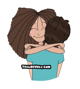 TallNCurly hugs her shorter boyfriend